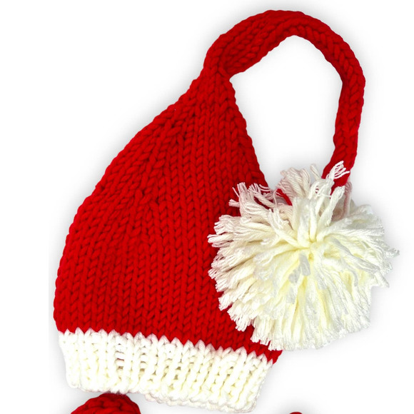 Newborn Baby CHRISTMAS Photo Shoot Knit Outfit Costume | Overalls & Hat - Picture 3 of 5